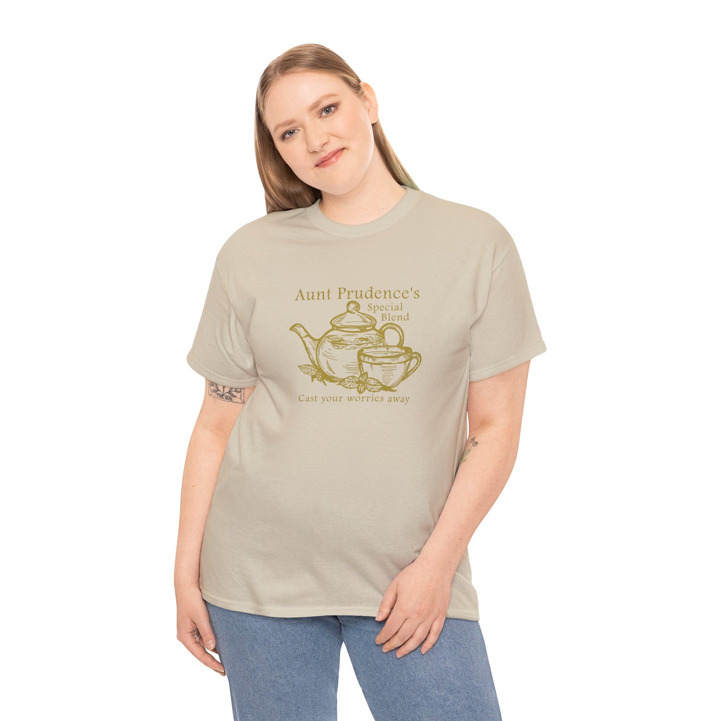 Aunt Prudence's Tea Unisex Heavy Cotton Tee