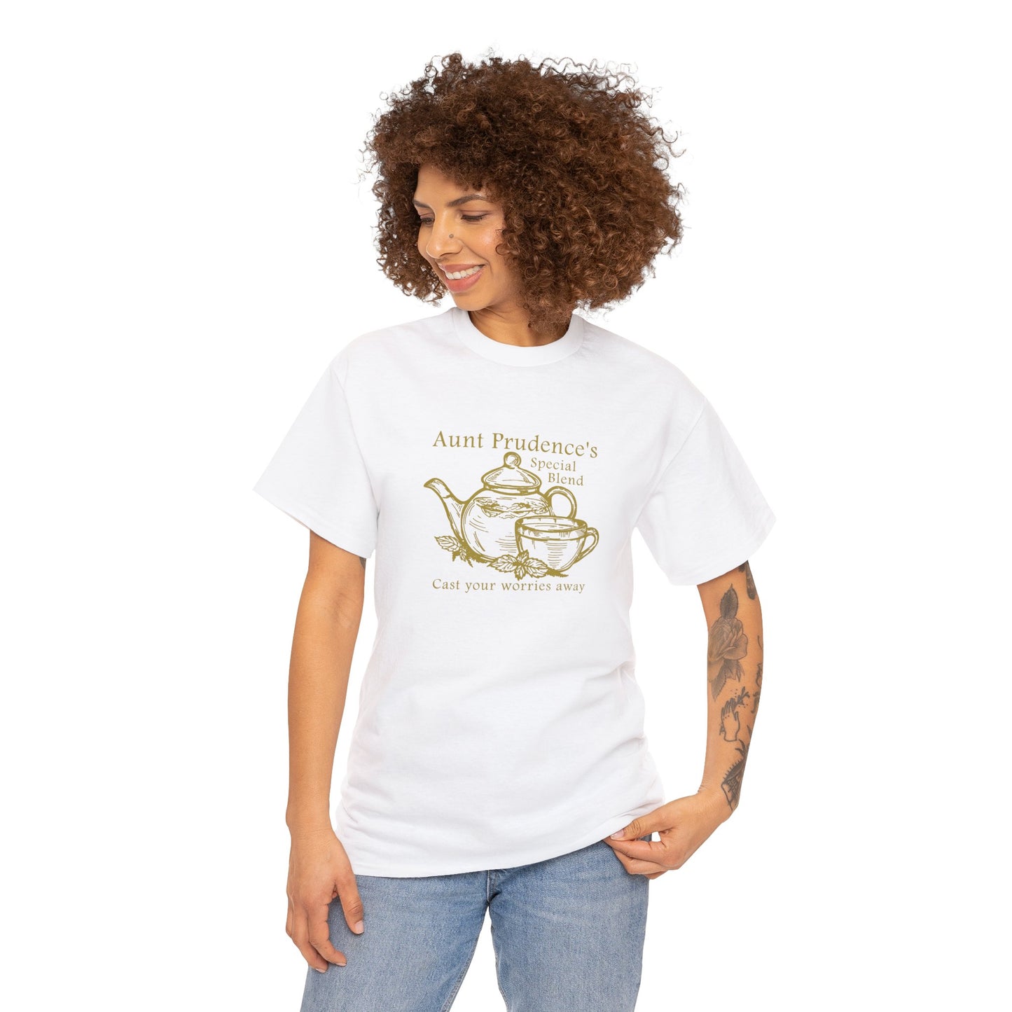 Aunt Prudence's Tea Unisex Heavy Cotton Tee