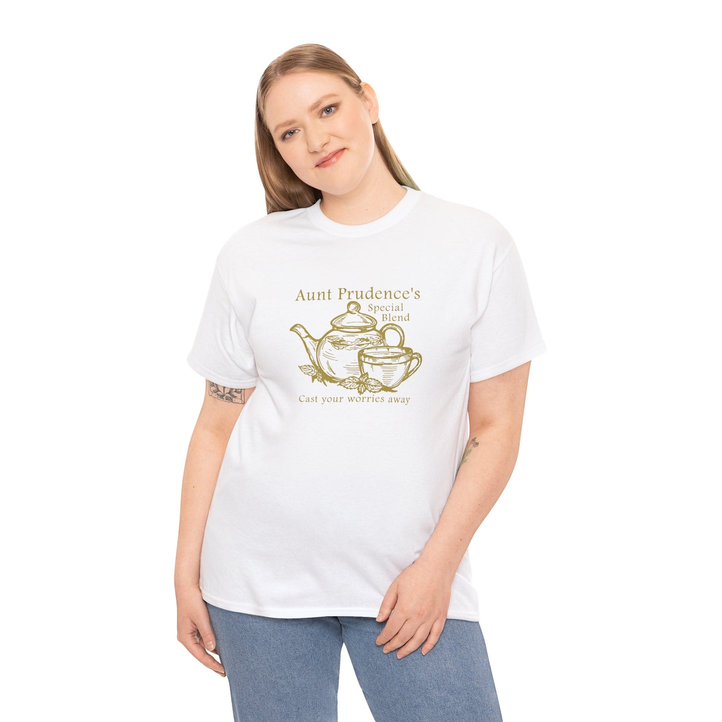 Aunt Prudence's Tea Unisex Heavy Cotton Tee